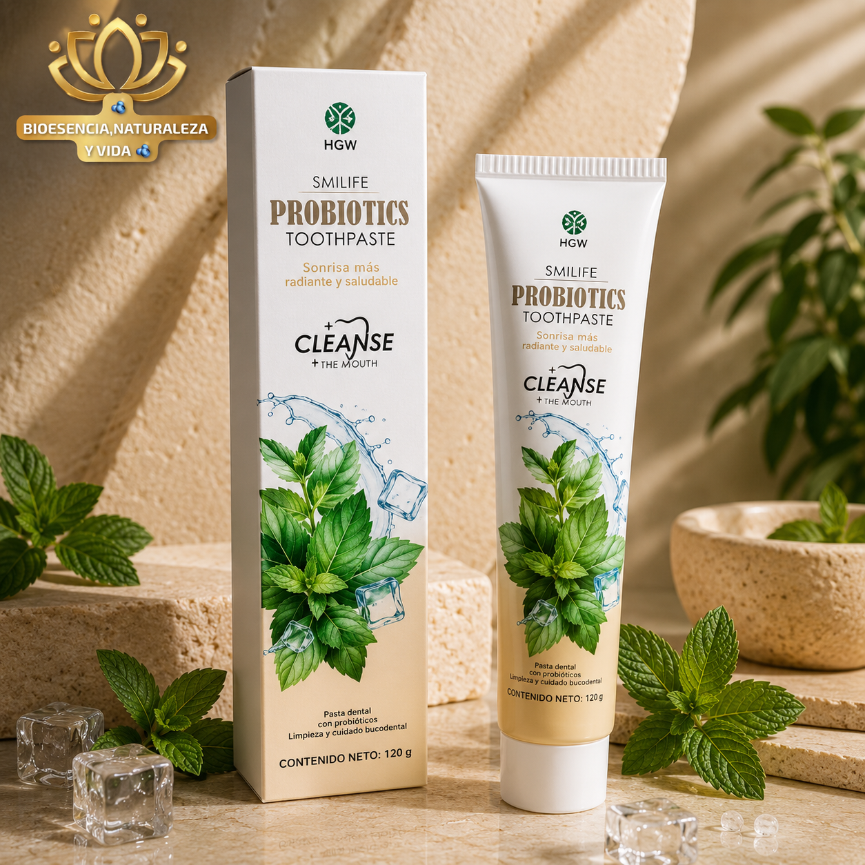 Kit + 2 unidades Crema Dental HGW Con Probióticos Sin Flúor Ni Triclosán