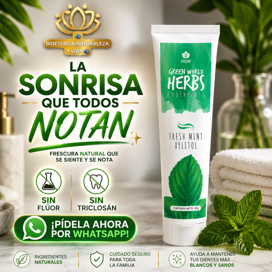 Kit x 2 Pasta Dental Natural Green World Herbs SIN FLUOR