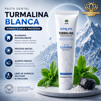 Kit + 2 unidades Pasta Dental Natural Tourmaline Blanca World Herbs SIN FLUOR